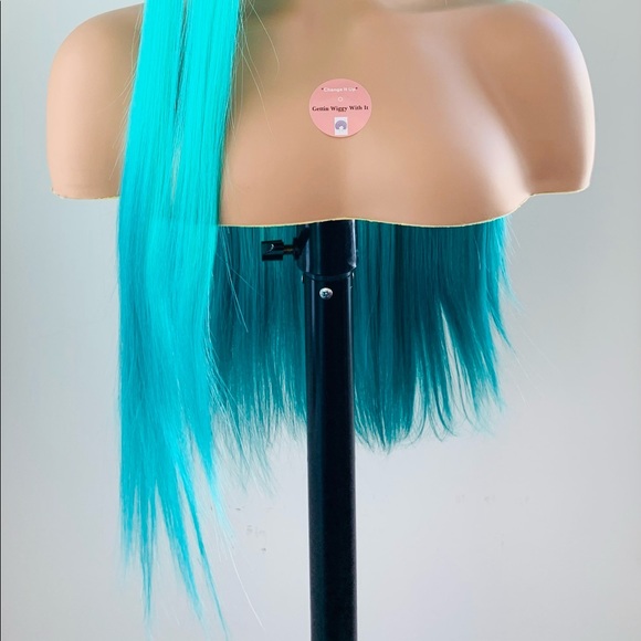 Gorgeous Ocean Green & Blue Premium Fiber Lace Front Wig! - Picture 2 of 14